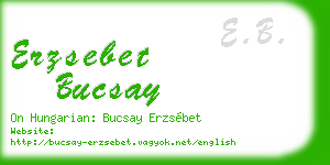 erzsebet bucsay business card