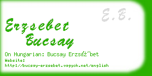 erzsebet bucsay business card